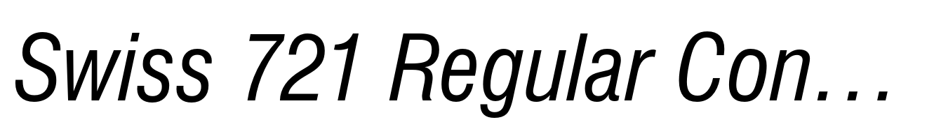 Swiss 721 Regular Condensed Italic